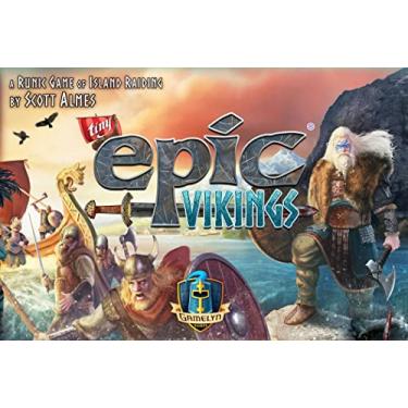 Imagem de Gamelyn Game Tiny Epic Vikings Fast Playing 1-4 Players First Tri-Foldable Strategy War Board Games for Adult, Wooden Components, with Settlers, Boats, & Temples | Collect Rune Stone Secure Victory