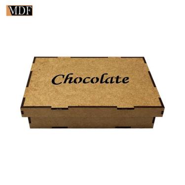 Imagem de Kit 5 Caixa Retangular Tampa de Sapato Chocolate 16x10x4 Laser Mdf Mad