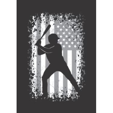 Imagem de Notizbuch A5 kariert mit Softcover Design: Baseballer USA Amerika Patriot Pitcher Catcher Baseball: 120 karierte DIN A5 Seiten