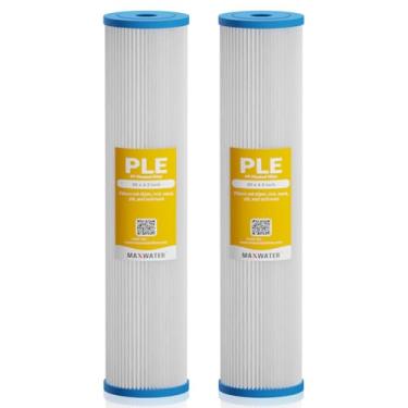 Imagem de (Pacote com 2) 50,8 cm x 11,4 cm BB Filtro de água plissado para toda a casa/lavável/piscina (25 mícrons) - compatível com sistemas de filtragem de água BB Whole House de 50,8 cm