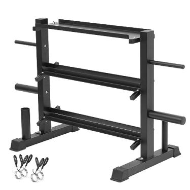 Imagem de Cometofit rack de halteres ajustável, conjunto de halteres com rack de armazenamento para kettlebells, suporte organizador de peso, rack de peso, rack de kettlebell