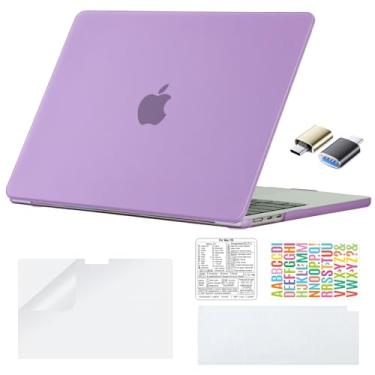 Imagem de COATIT Capa para MacBook Air de 13 polegadas M4 A3240 M3 M2 A3113 A2681 2025 2024 2023 2022, para MacBook Air 13,6 polegadas, capa protetora de teclado, protetor de tela, adesivos e adaptador Mac tipo