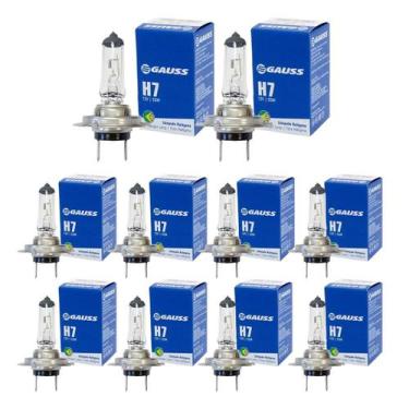 Imagem de Kit 10 Lampada H7 55W FAROL principal Alto Baixo Carro 12v - GAUSS