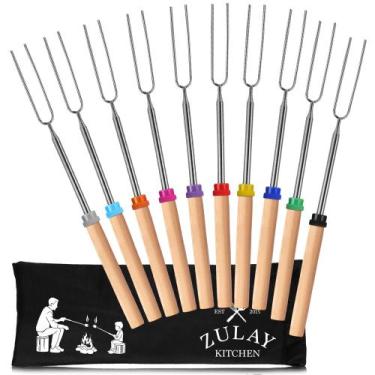 Imagem de Palitos para Assar Marshmallow Zulay - Pacote com 10 - Extra Longos e 