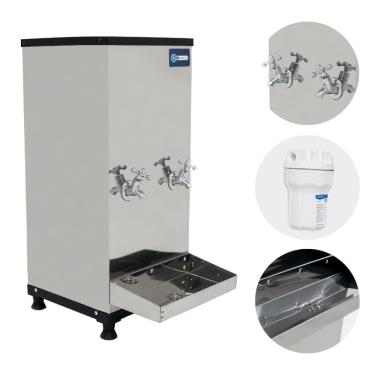 Imagem de Bebedouro Industrial Bancada 25L Resfriador De Água 2 Torneiras KX02B Knox