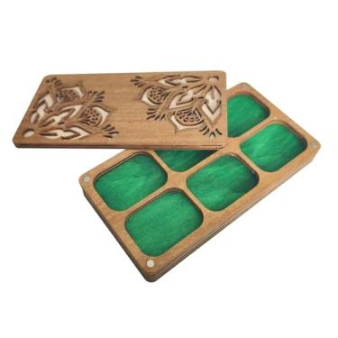 Imagem de Esquirla Bandeja de triagem de contas de madeira, titular de contas de contas com caixa organizadora de compartimentos, solução de armazenamento de contas para, 16.5cmx8.8cmx2.5cm