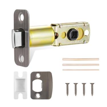 Imagem de Newlaking Trava de porta ajustável, peças de reposição de porta de entrada para portas da frente, kit de reparo de estanho antigo, trava de porta de passagem de privacidade com placa de ataque