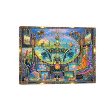 Imagem de Impressões de arte de parede surrealismo - imagem moderna - pintura de arte do mundo colorido em tela fina pôster de arte decoração de parede pronto para pendurar tela emoldurada 20x25cm8x10in