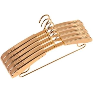 Imagem de Cabides telescópicos ajustáveis cabides de liga de alumínio antiderrapante pacote com 5 cabides de roupas antiderrapantes (cor: A) (B)
