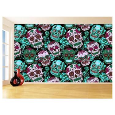 Imagem de Papel De Parede 3D Textura Caveiras Mexicanas 3,5M Txt206 - Você Decor