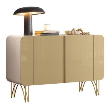 Imagem de Balcão Buffet Bevenuto 2 Portas - HB Móveis, Off White/Champanhe