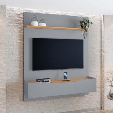 Imagem de Painel Luciana 100% MDF Tuboarte 3 Porta Basculante p/ TVs de Até 55 P