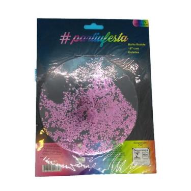 Imagem de Balão Bubble Transparente com Confete Hexagonal - Pink - 18" 45cm - 01