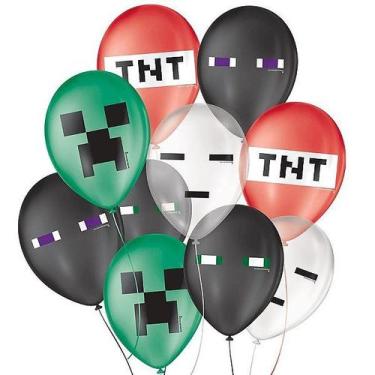 Imagem de Balão de Festa Decorado Jogo Pixel - Sortido 9" 23cm - 25 Unidades - B