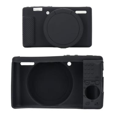 Imagem de lasuroa Estojo para Câmara Sony ZV-1, Capa Protetora Macia em Silicone com Protetor de Ecrã Antirriscos Ajuste Fino Capa para Câmara Digital (Preta)