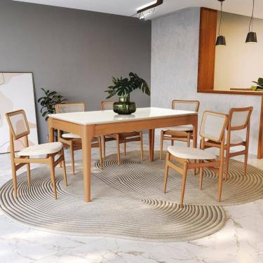 Imagem de Conjunto Sala de Jantar Madeira Maciça 6 Cadeiras Kappesberg