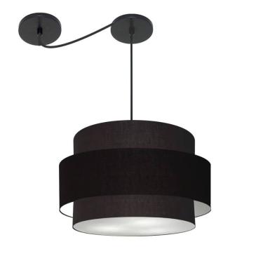Imagem de Lustre Sala de Jantar Com Desvio Vivare Md-4401 Cúpula em Tecido 60cm