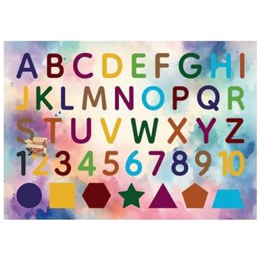 Imagem de Brinquedo Educativo Pedagógico Em Madeira 3 X 1 Alfabeto De Encaixe, Números E Formas Geométricas (3 X 1 Alfabeto Tam G)