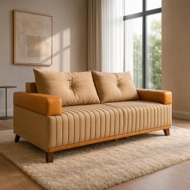 Imagem de Sofá 3 Lugares Leona em Linho Bom Pastor