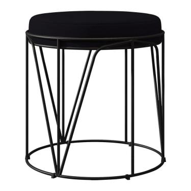 Imagem de Puff Aramado Preto Zaya L02 Suede Preto