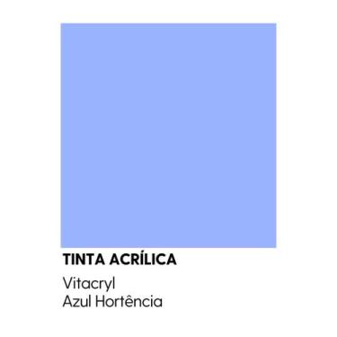 Imagem de Tinta Emborrachada Acetinada Azuis - Vitacryl, Azul Hortênsia, 3,6 lts
