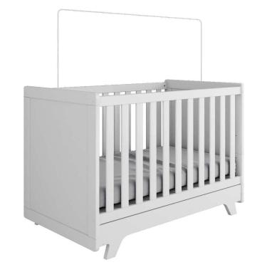 Imagem de Berço Americano Retrô 2 Em 1 Branco Brilho - Móveis Peroba