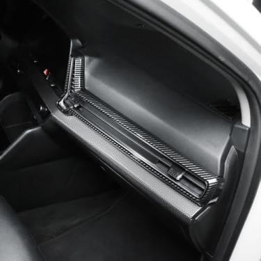 Imagem de YOUTOOCAR Capa de saída de saída de ar padrão de fibra de carbono acabamento automotivo consoles centrais painel de controle capa de ventilação de saída de ar condicionado compatível com acessórios