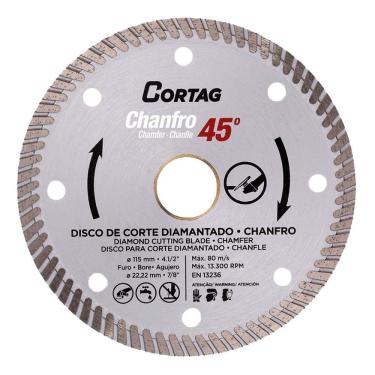 Imagem de Disco Corte Diamantado Para Chanfro 45º 115Mm Turbo Cortag