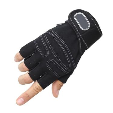 Imagem de Luva Masculina Crossfit Academia Musculação Com Munhequeira (Preta/Branca, M)