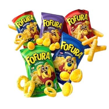 Imagem de Kit 70 Salgadinhos Fofura Sabores Variados Lanche Escola 60G
