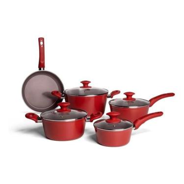 Imagem de Jogo De Panelas Brinox Cerâmica Life 5 Peças.Com Fundo De Indução Opit