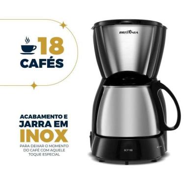 Imagem de Cafeteira Britânia 18 Xícaras Jarra Inox 550W Limpa Fácil 220V - BRITA