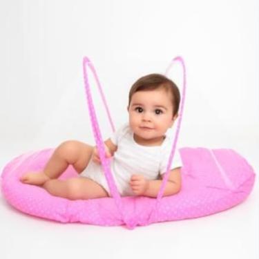 Imagem de Mini Berço Portátil para Bebê com Mosquiteiro | Ninho Acolchoado Dobrável, Leve e Seguro | Ideal para Recém-Nascido, Viagem e Passeio (Rosa)