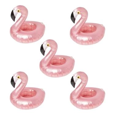 Imagem de Kit 5 Boias Porta Copo Flamingo Flutuador P/Piscina Festa