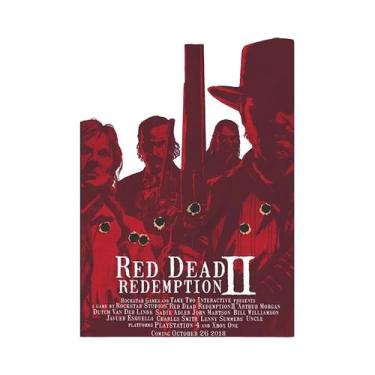 Imagem de Pôster De Arte Retrô Red Dead Redemption 2 Placa De Metal Decorativa P
