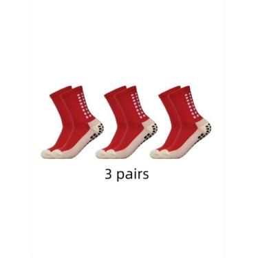 Imagem de Meias Esportivas Infantis De Comprimento Médio Para Futebol, 3 Pares, 