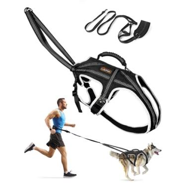 Imagem de LISPOO Peitoral para cães Easy Walk – Peitoral ajustável para cães médios com design de peito em Y, coleira acolchoada e alças refletivas – Perfeito para canicross, corrida, trenó puxando - tamanho M