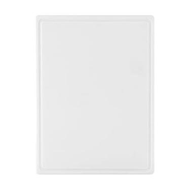 Imagem de FARBERWARE Tábua de corte de plástico extragrande, tábua de cortar lava-louças de 38 x 50 cm, com ranhura de suco, superfície antiderrapante, durável, branca