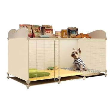 Imagem de MineSign Mobiliário de caixa de cachorro 105 cm Canil interno para filhotes, gaiola de animais de estimação com bandeja removível, casa para animais pequenos, coelho, porquinho-da-índia, chinchilas