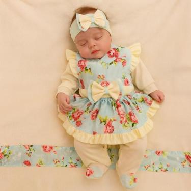 Imagem de Saída Maternidade Bebê Menina Catarina 05 Peças Roupas de Bebê - Kolim