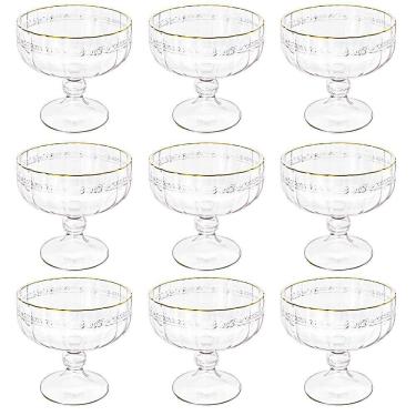 Imagem de Taça Sobremesa Em Cristal Imperial Fio Ouro 200Ml 9 Peças