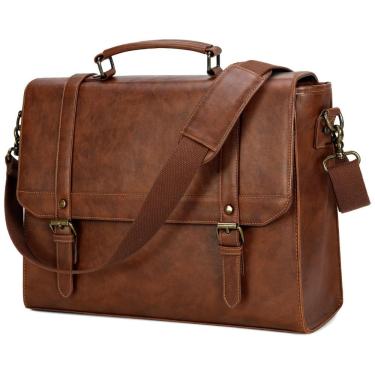 Imagem de Bolsa Carteiro Masculina de Couro Sintético para Laptop com 15,6 Polegadas, IGOLUMON, M...
