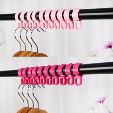 Imagem de Cabide de plástico multifuncional, 20 peças, antiderrapante, para lavanderia, fivelas à prova de vento, fivela de secagem de roupas, rosa vermelha