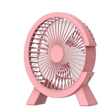 Imagem de Ventilador de mesa portátil pequeno ventilador de mesa pessoal silencioso ventilador USB para barraca, escritório - rosa