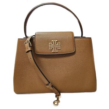 Imagem de Tory Burch Bolsa feminina pequena 140972 Britten Moose Brown com ferragens douradas, Marrom alce, Medium