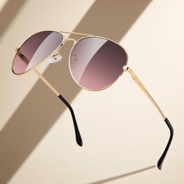 Imagem de Óculos de sol aviador polarizados para mulheres, óculos de sol com armação de metal polarizado para dirigir ao ar livre, pesca, Roxo, vermelho