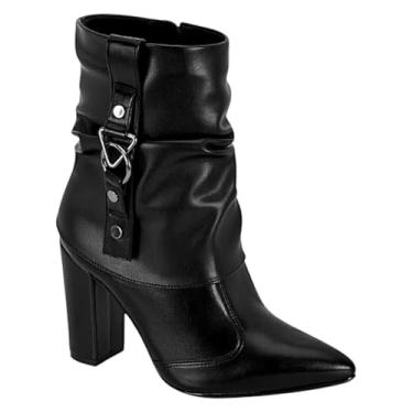 Imagem de Bota Vizzano Slouch Cano Médio Bico Fino 3105.102 Preto