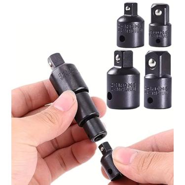 Imagem de Conjunto de adaptadores de soquete de broca de 4 peças – Conversor de chave de aço cromo vanádio, extensão de impacto de acionamento de 1/10.2 cm 3/20.3 cm 1/5.1 cm para ferramentas elétricas e