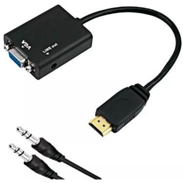 Imagem de Hdmi Para Vga Com áudio P2 Conversor Adaptador De Vídeo