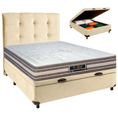 Imagem de Kit Cabeceira + Cama Box Bau + Colchão Casal Molas Ensacadas Legriff Sankonfort